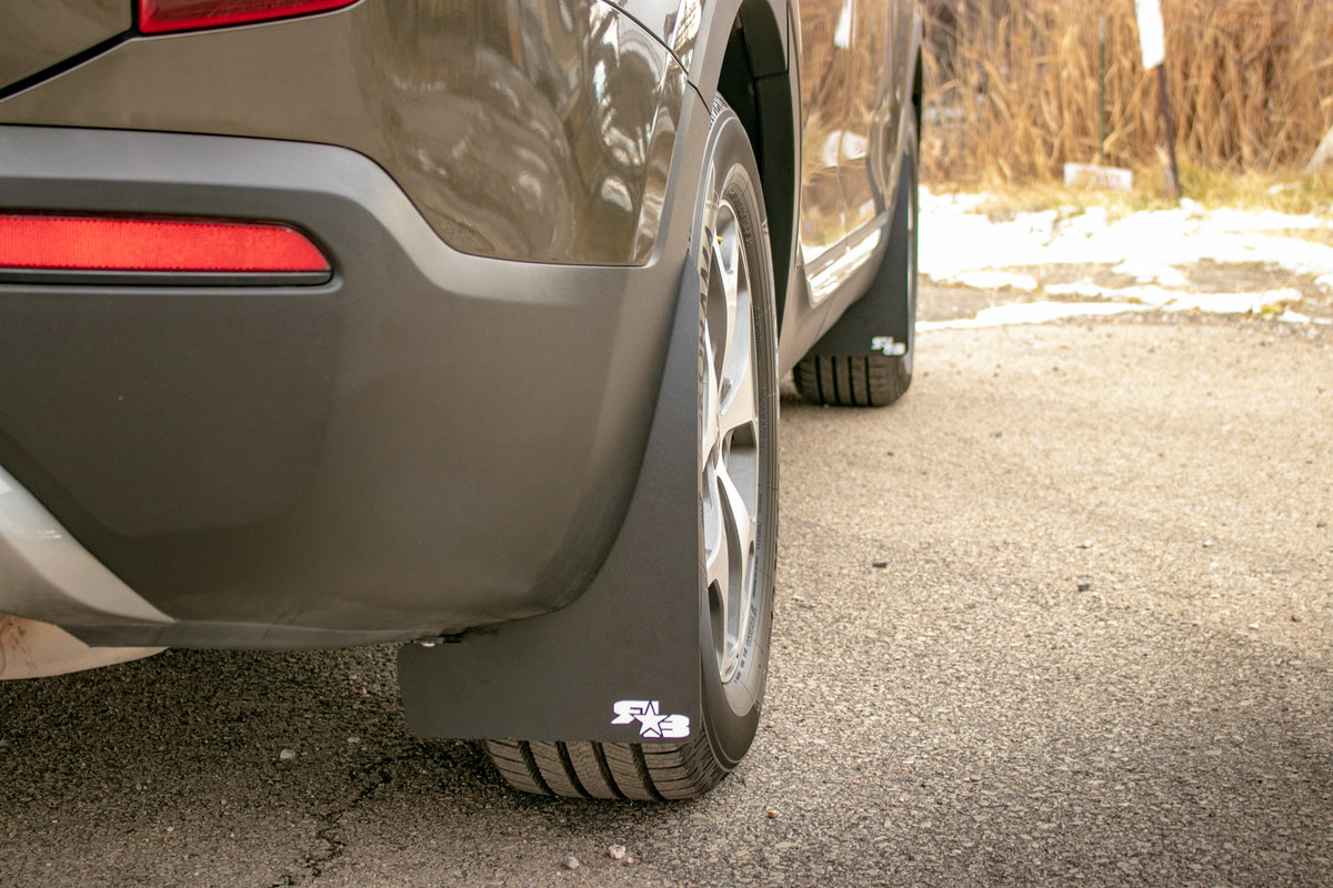 2020 Kia Telluride ft Rokblokz Rally Mud Flaps in Black w/ White Logos