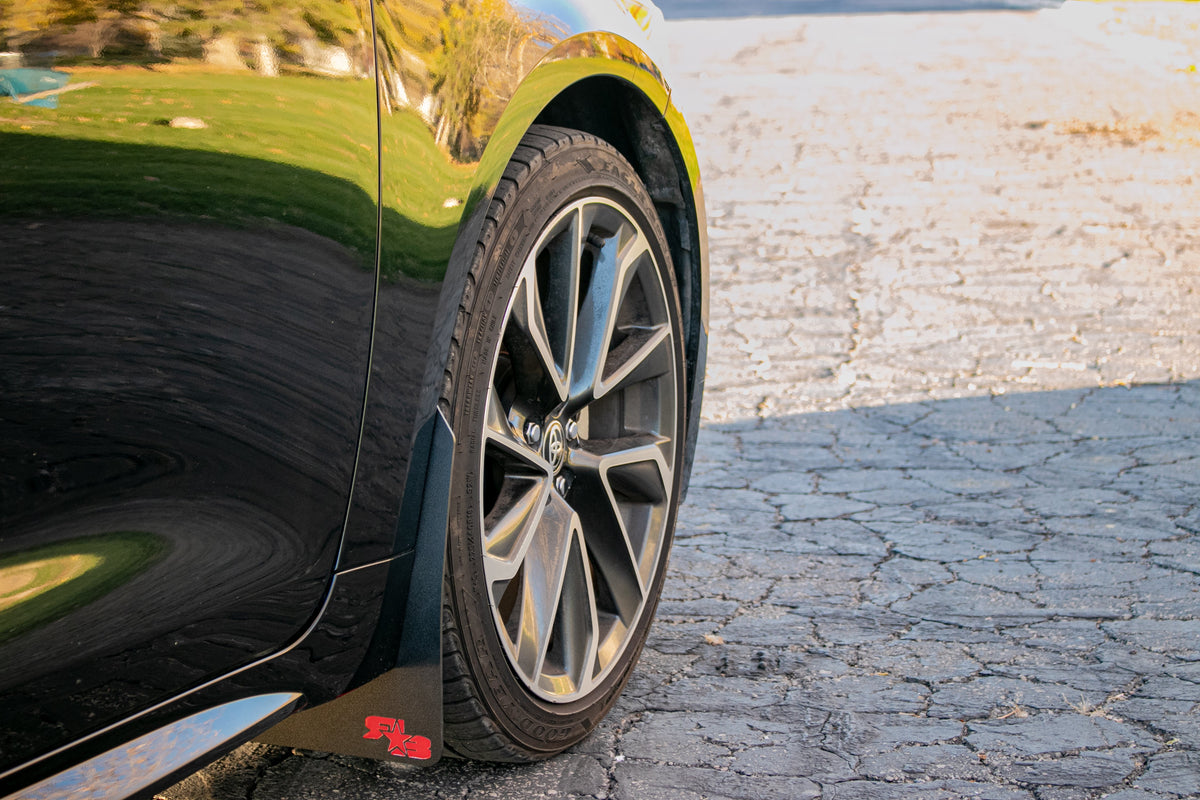 2020 Toyota Corolla ft Rokblokz Rally Mud Flaps in Black w/ Red Logos