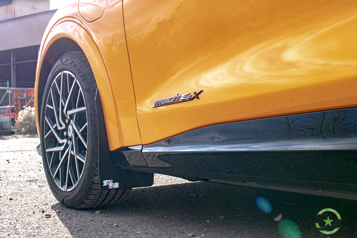 2021 Mustang Mach E featuring Rokblokz Rally Mud Flaps