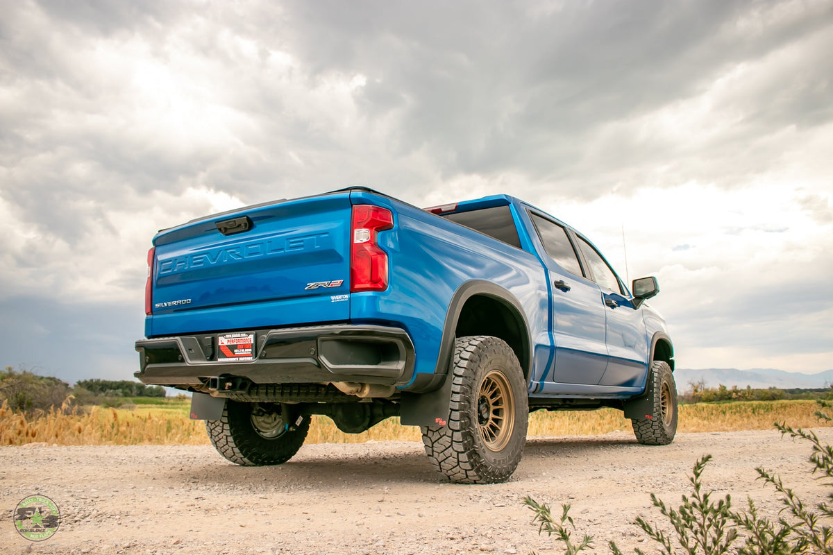 2023 Chevrolet ZR2 Silverado ft. Rokblokz Mud flaps - Rear 3/4 view