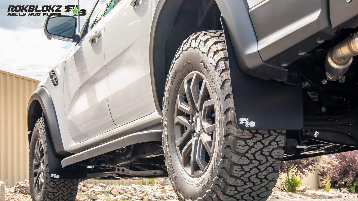 2024 Ford Ranger Raptor Featuring Rokblokz Mud Flaps - driver side