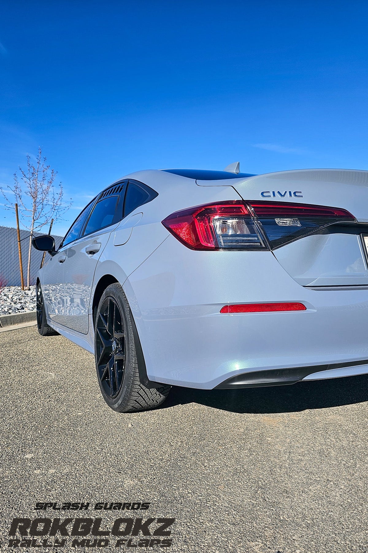 11th Gen  Honda Civic FT. Rokblokz Spash Guards in Black - side rear