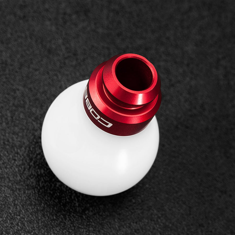 Cobb Subaru 5-Speed COBB Knob - White w/ Race Red - 211350-W-RD