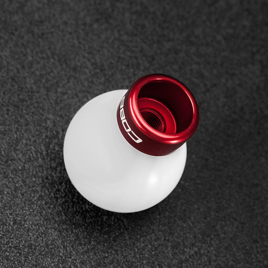 Cobb Subaru 6-Speed COBB Shift Knob - White w/Race Red Collar (Non-Weighted) - 213350-W-RD