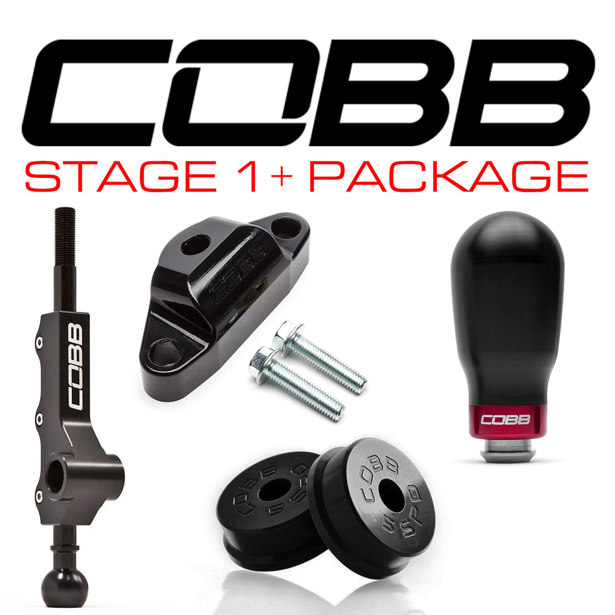 Cobb 08+ Subaru WRX / 05-09 LGT / 06-08 FXT 5MT Stg 1+ Drivetrain Pkg (Tall Weighted Knob) - White - 214X01P-TW-W