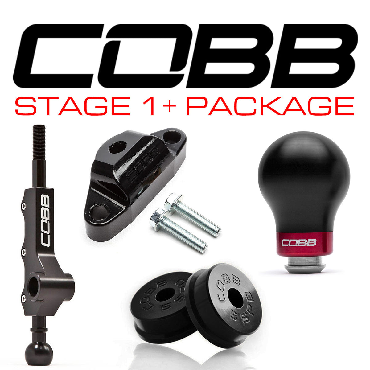 Cobb 08+ Subaru WRX / 05-09 LGT / 06-08 FXT 5MT Stg1+ Drivetrain Pkg (Weighted Knob) - White - 214X01P-WK-W