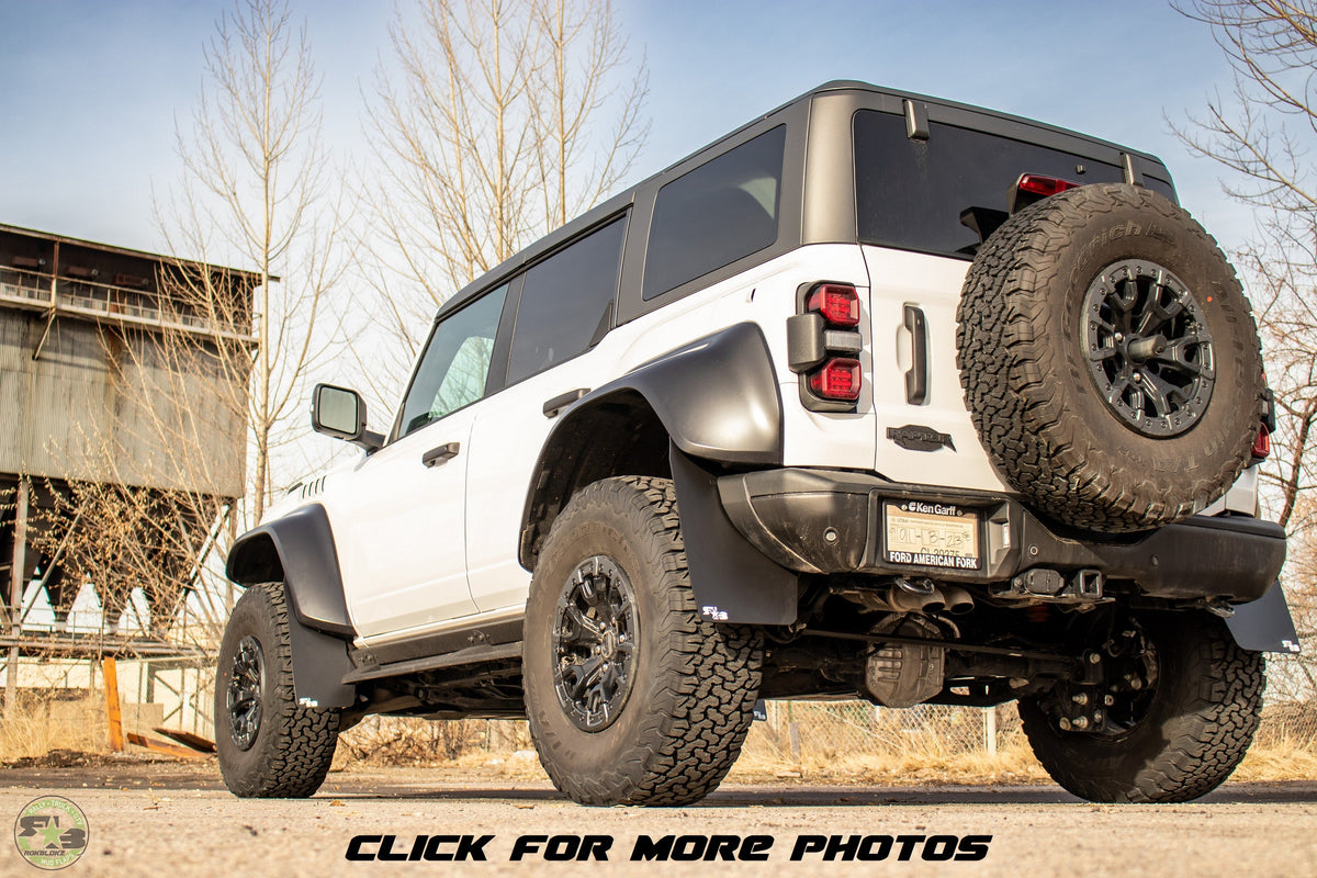 2022 Ford Bronco Raptor featuring Rokblokz Mud flaps