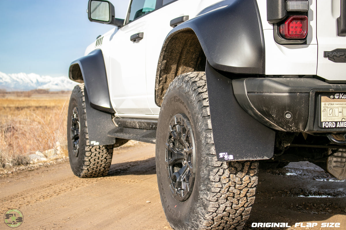 2022 Ford Bronco Raptor featuring Rokblokz Mud flaps