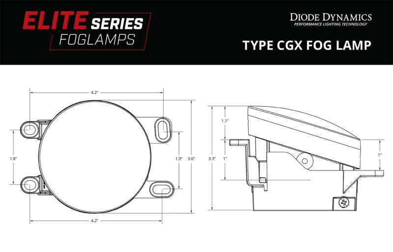 Diode Dynamics Elite Series Type CGX Fog Lamps - White (Pair) - DD5140P