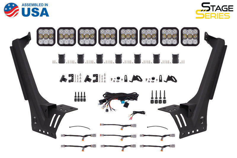 Diode Dynamics Jeep JL SS5 Sport CrossLink Windshield - Yellow Combo Lightbar Kit - DD6822