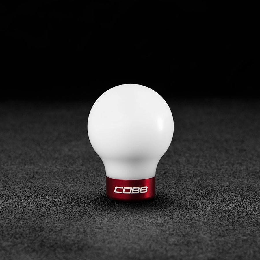 Cobb 07-13 Mazdaspeed3 &amp; 06-07 Mazdaspeed6 Shift Knob - White Knob w/Race Red Base - 271350-W-RD