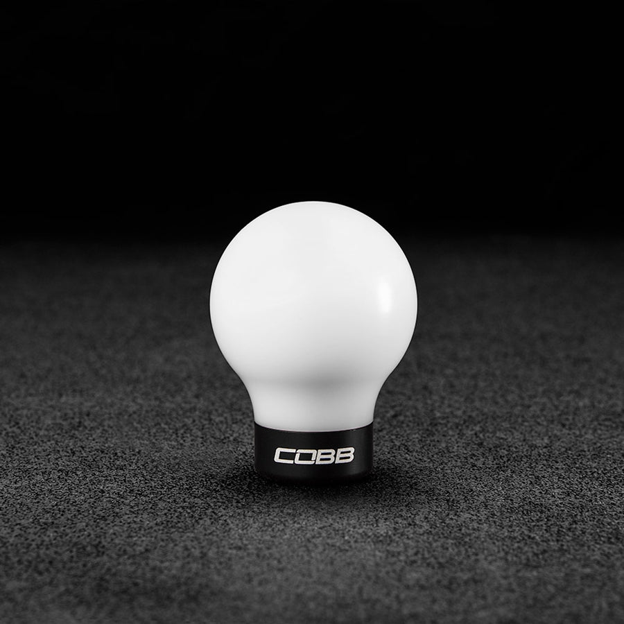 Cobb 07-13 Mazdaspeed3 &amp; 06-07 Mazdaspeed6 Shift Knob - White Knob w/Stealth Black Base - 271350-W-BK