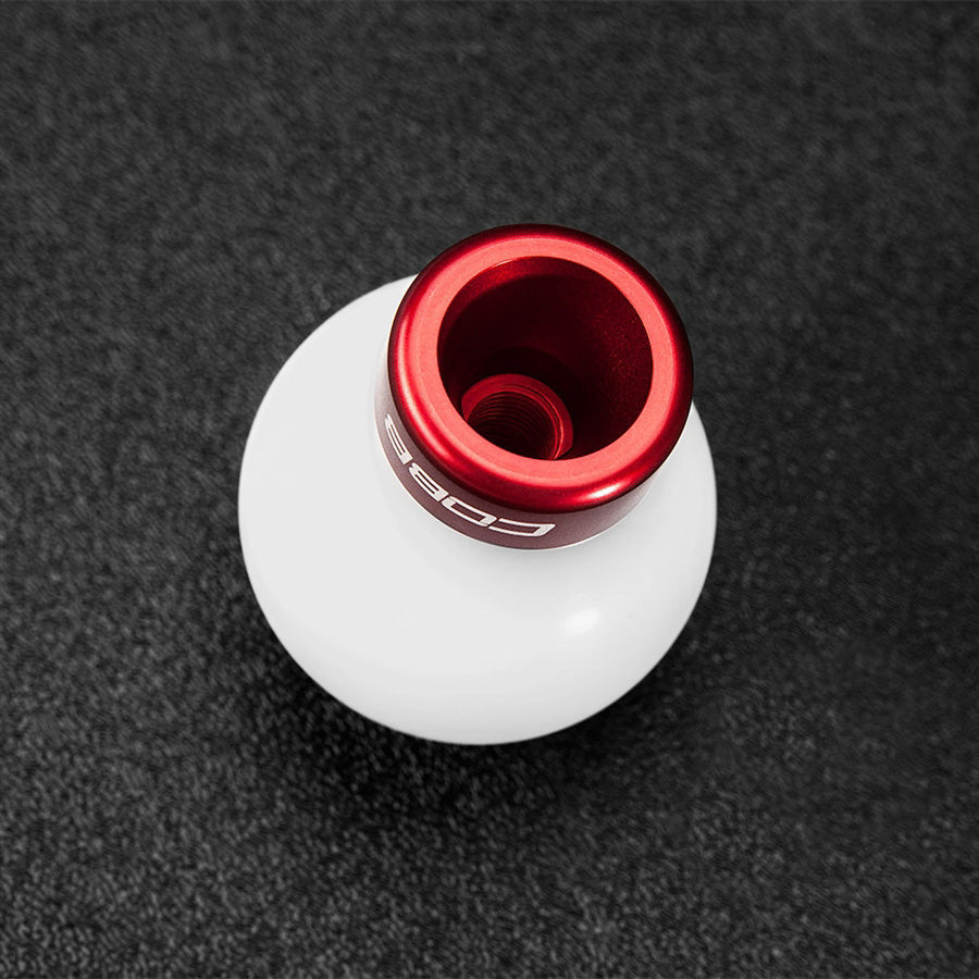 Cobb 07-13 Mazdaspeed3 &amp; 06-07 Mazdaspeed6 Shift Knob - White Knob w/Race Red Base - 271350-W-RD