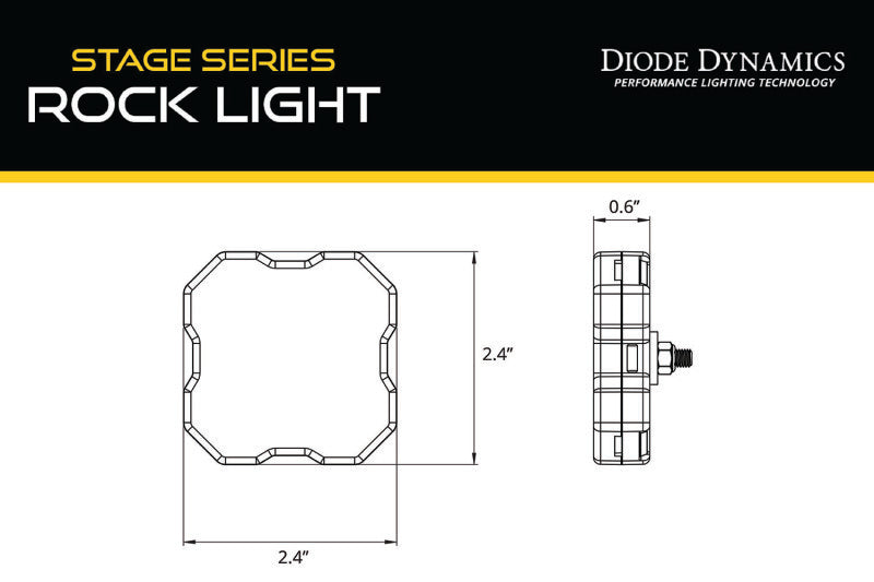 Diode Dynamics Stage Series SXS Rock Light Installer Kit - RGBW M8 w/Controller (4-pack) - DD7751C