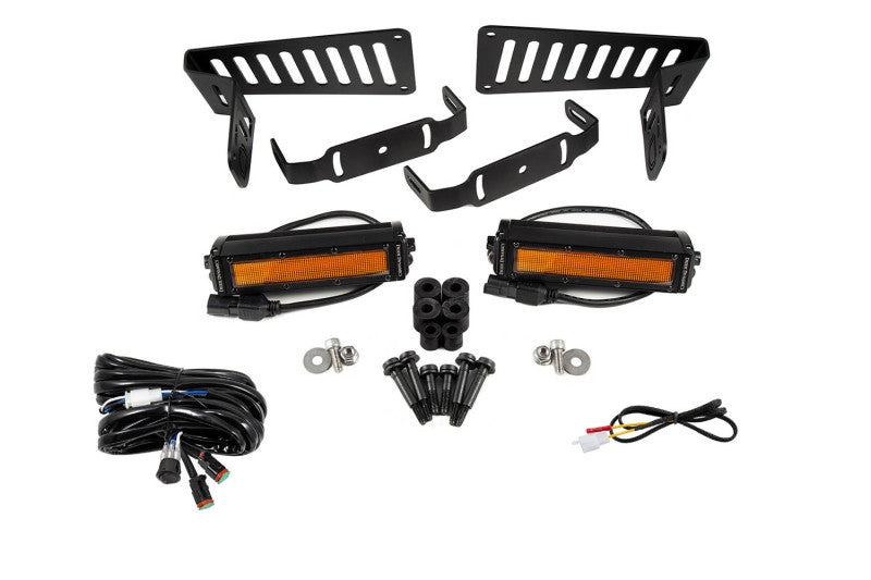 Diode Dynamics 18-21 Jeep JL Wrangler/Gladiator SS6 Cowl LED Bracket Kit - Amber Flood - DD6095