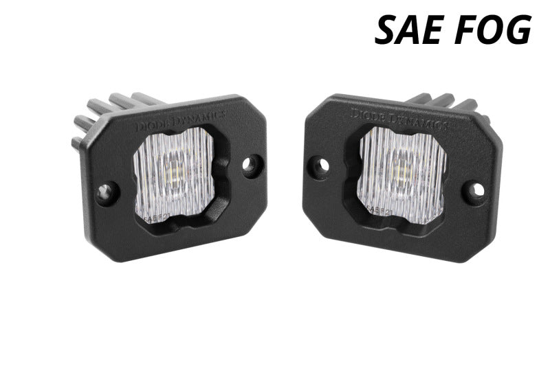 Diode Dynamics Stage Series C1 LED Pod - White SAE Fog Flush ABL (Pair) - DD6850P