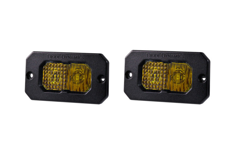 Diode Dynamics Stage Series 2in LED Pod Pro - Yellow Combo Flush ABL (Pair) - DD6735P