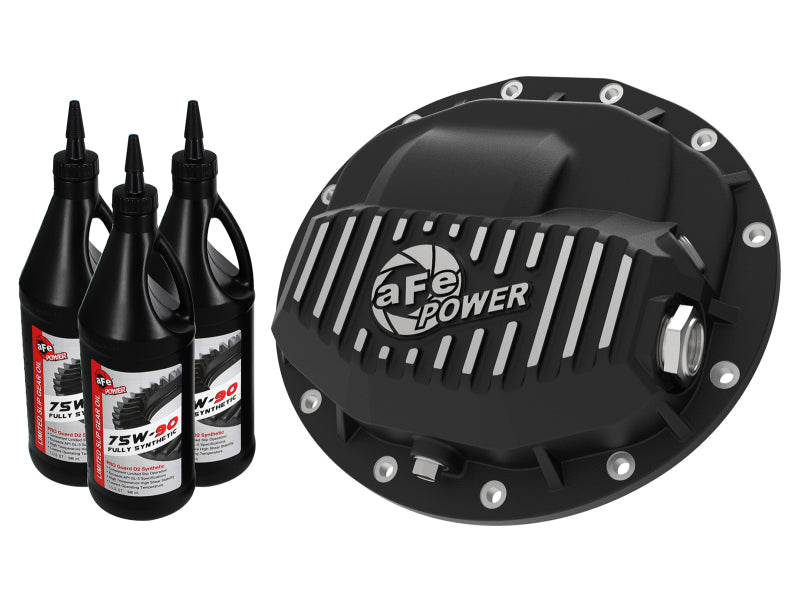 aFe Power Pro Series Front Diff Cover Black Machined &amp; Gear Oil 13-18 Dodge Ram 2500/3500