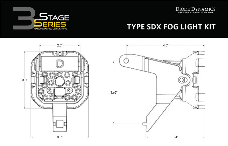 Diode Dynamics SS3 Type SDX LED Fog Light Kit Pro - White SAE Driving - DD6542