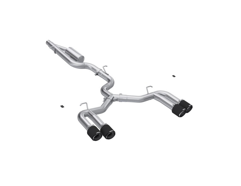 MBRP 22-24 Audi S3 2.0L Armor Pro T304 SS 3in Cat-Back Quad Split Rear Exhaust w/ Carbon Fiber Tips - S46203CF