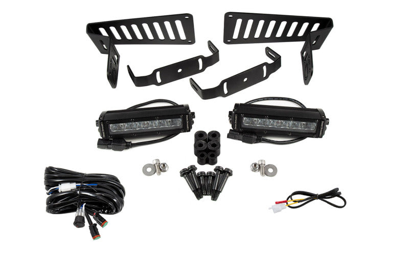 Diode Dynamics 18-21 Jeep JL Wrangler/Gladiator SS6 Cowl LED Bracket Kit - White Driving - DD6092