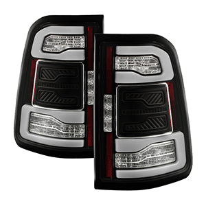 Spyder Dodge RAM 1500 19-21 Factory LED Model LED Tail Lights - Red Clear ALT-YD-DR19LED-SEQ-BK