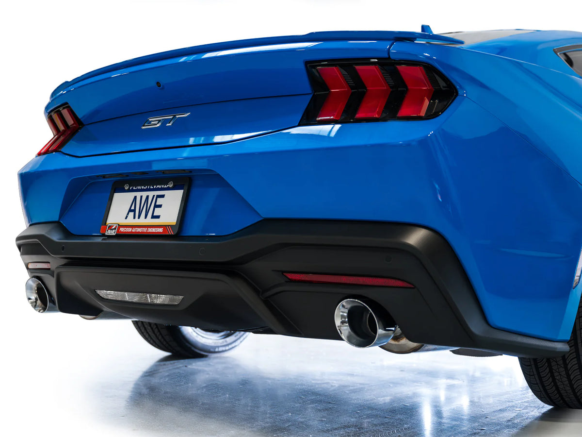 AWE 2024 Ford Mustang GT Fastback S650 RWD Touring Catback Exhaust w/ Dual Chrome Silver Tips