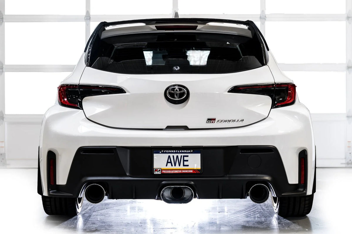 AWE 23-24 Toyota GR Corolla Track Edition Catback Exhaust - Chrome Silver Tips