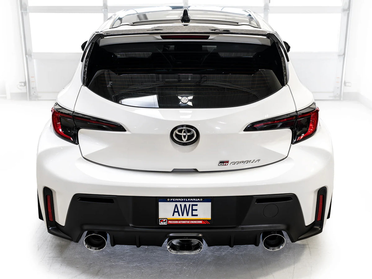 AWE 23-24 Toyota GR Corolla Track Edition Catback Exhaust - Chrome Silver Tips