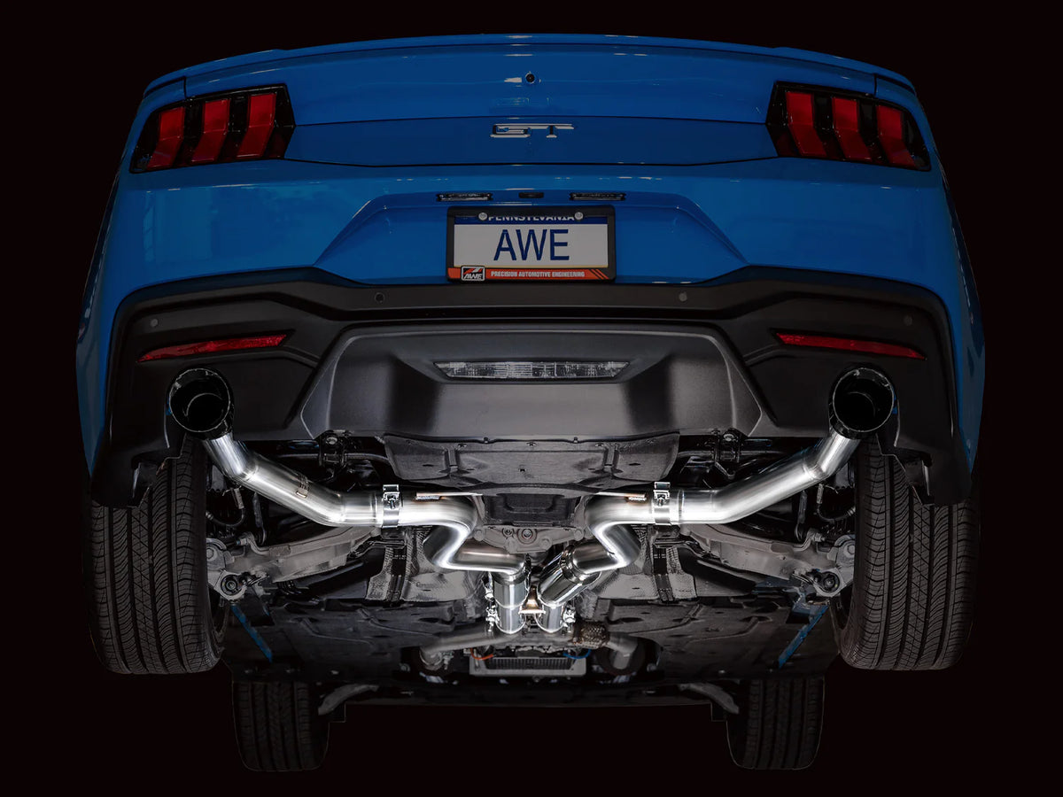 AWE 2024 Ford Mustang GT Fastback S650 RWD Track Edition Catback Exhaust w/ Dual Diamond Black Tips