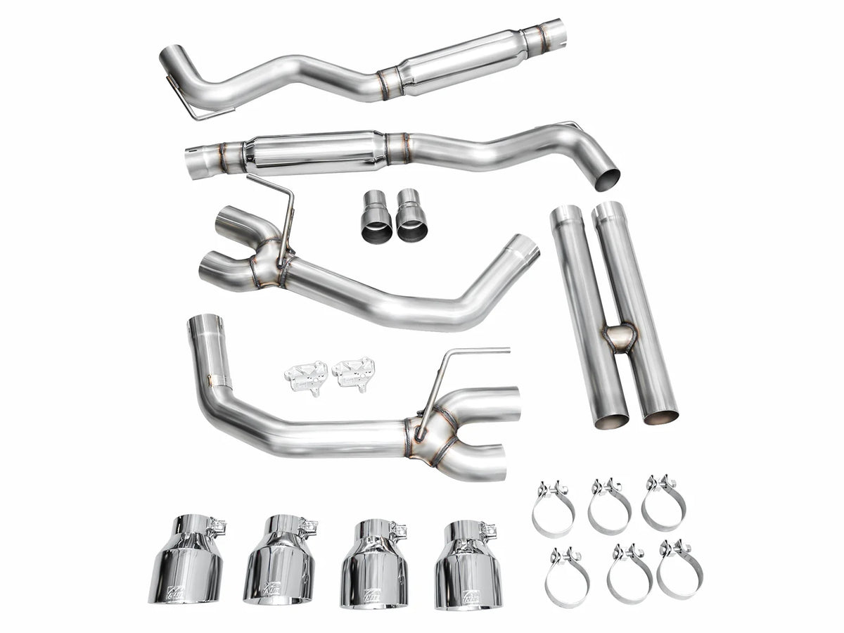 AWE 2024 Ford Mustang Dark Horse S650 RWD Track Edition Catback Exhaust w/ Quad Chrome Silver Tips