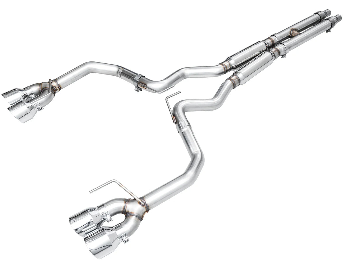 AWE 2024 Ford Mustang GT Fastback S650 RWD Track Edition Catback Exhaust w/ Quad Chrome Silver Tips