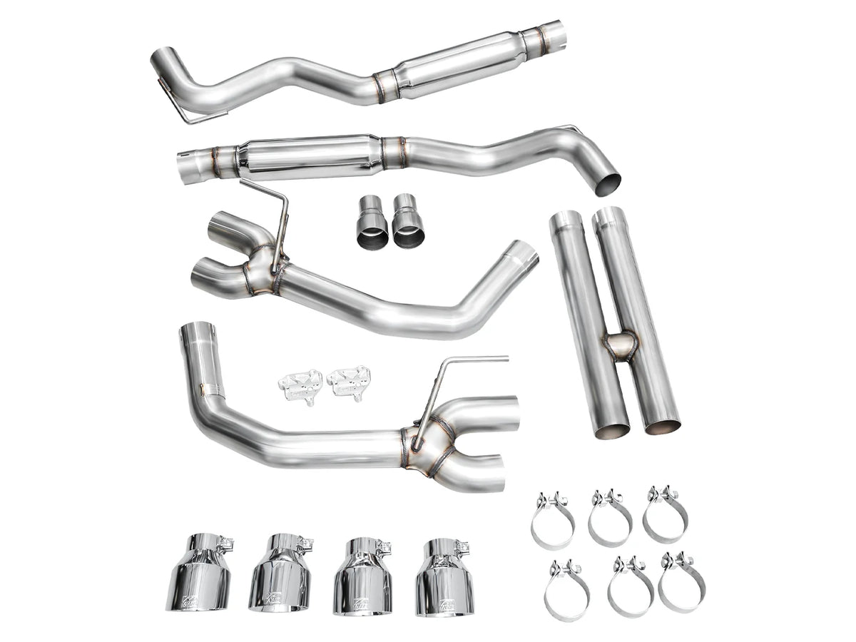 AWE 2024 Ford Mustang GT Fastback S650 RWD Track Edition Catback Exhaust w/ Quad Chrome Silver Tips