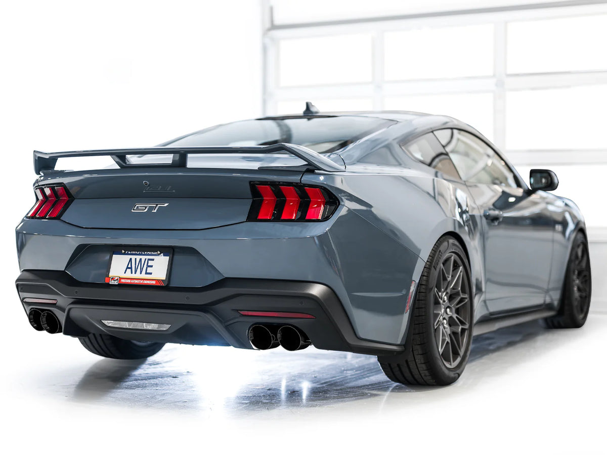 AWE 2024 Ford Mustang GT Fastback S650 RWD Track Edition Catback Exhaust w/ Quad Diamond Black Tips