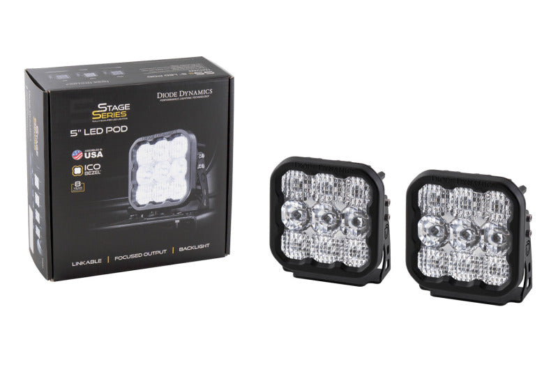 Diode Dynamics SS5 LED Pod Sport - White Combo (Pair) - DD6769P