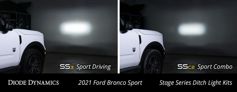 Diode Dynamics 2021 Ford Bronco SS3 LED Ditch Light Kit - Sport Yellow Pro Combo - DD7141