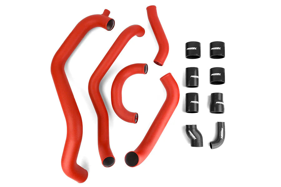 Perrin 02-07 WRX/STi FMIC Red Boost Tubes w/ Black Silicone - PSP-ITR-400-2RD/BK