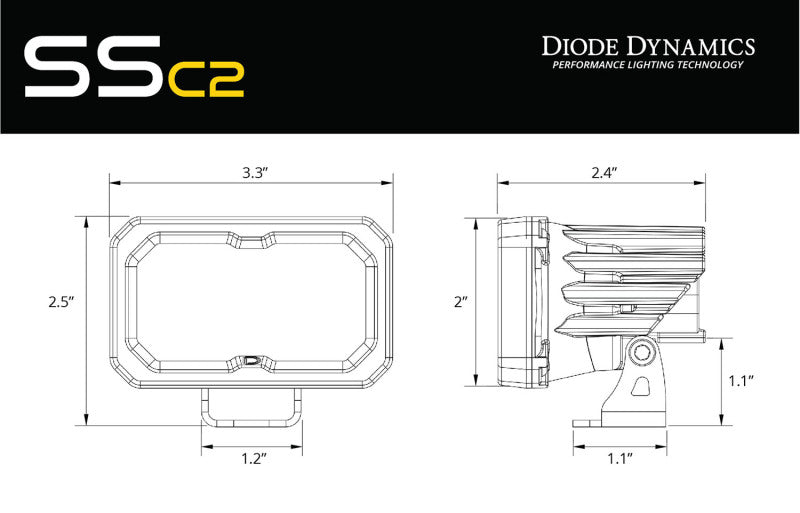 Diode Dynamics Stage Series 1 1/4 In Roll Bar Reverse Light Kit SSC2 Pro (Pair) - DD7727