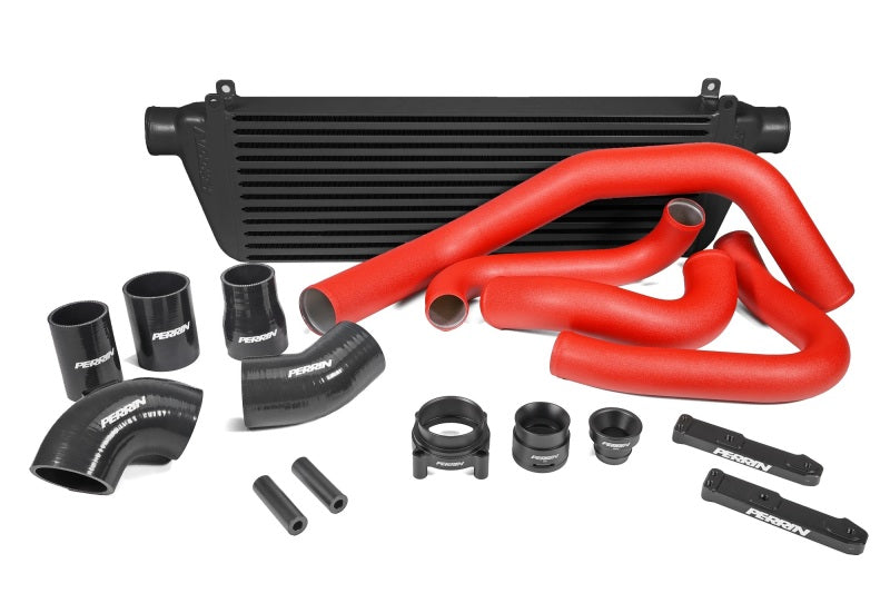 Perrin 22-23 Subaru WRX Front Mount Intercooler Kit (Red Tubes &amp; Black Core) - PSP-ITR-441BK/RD