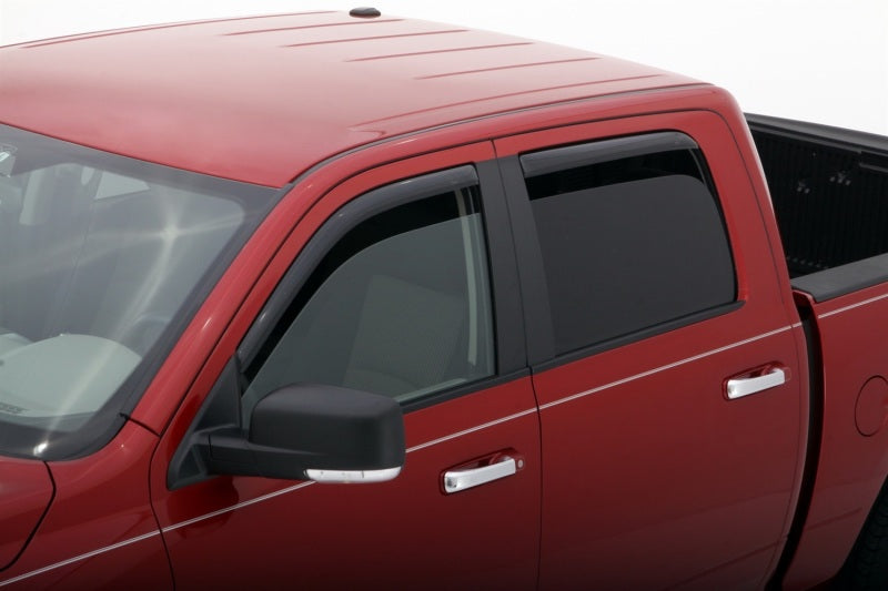 AVS 09-18 Dodge RAM 1500 Crew Cab Ventvisor In-Channel Front &amp; Rear Window Deflectors 4pc - Smoke