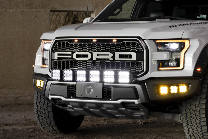 Diode Dynamics 17-20 Ford Raptor SS5 Grille CrossLink Lightbar Kit - Sport Yellow Combo - DD7336