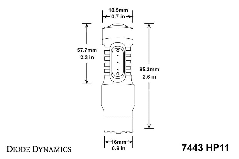 Diode Dynamics 7443 LED Bulb HP11 LED - Red Set of 4 - DD0108Q