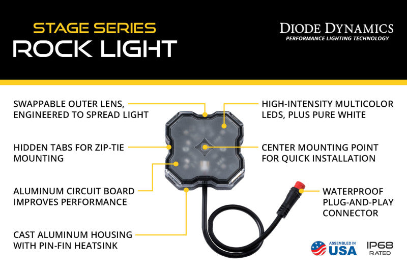 Diode Dynamics Stage Series RGBW LED Rock Light (Add-on 2-pack) - DD7461