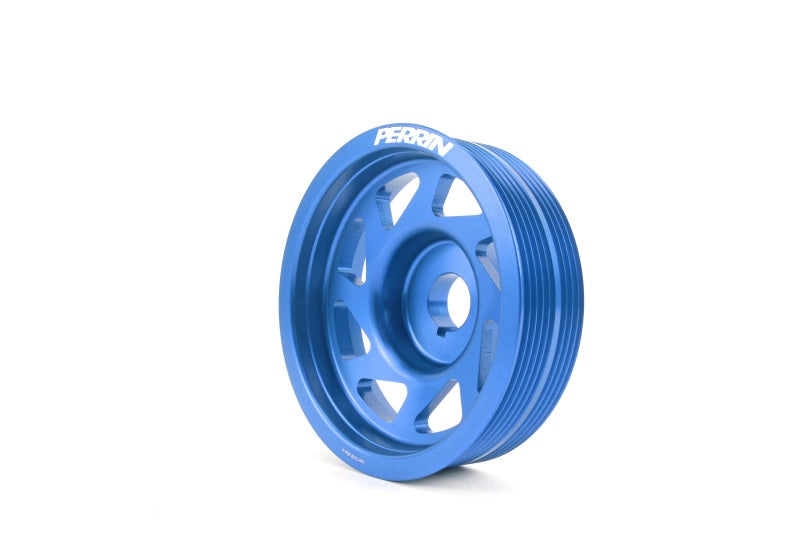 Perrin 93-11 Subaru Impreza / 02-14 WRX / 04-21 STI EJ Crank Pulley - Blue (w/AC) - PSP-ENG-100BL