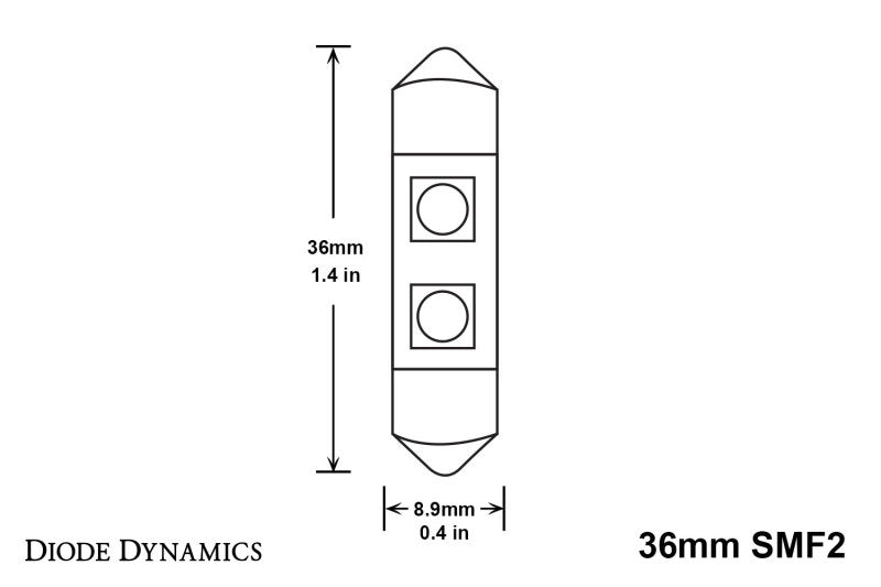 Diode Dynamics 36mm SMF2 LED Bulb - Cool - White (Pair) - DD0081P