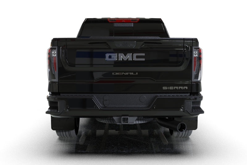 Rally Armor 20-24 GMC Sierra 2500/3500 HD Denali Black Mud Flap w/White Logo