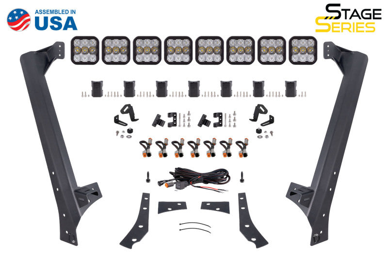 Diode Dynamics Jeep JK SS5 Pro CrossLink Windshield - Yellow Combo Lightbar Kit - DD7267