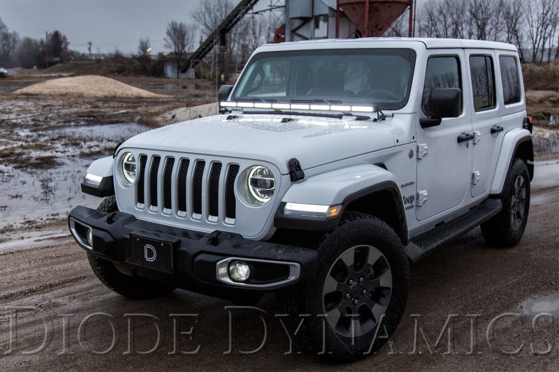 Diode Dynamics 18-21 Jeep JL Wrangler/Gladiator SS50 Hood LED Light Bar Kit - White Driving - DD6104