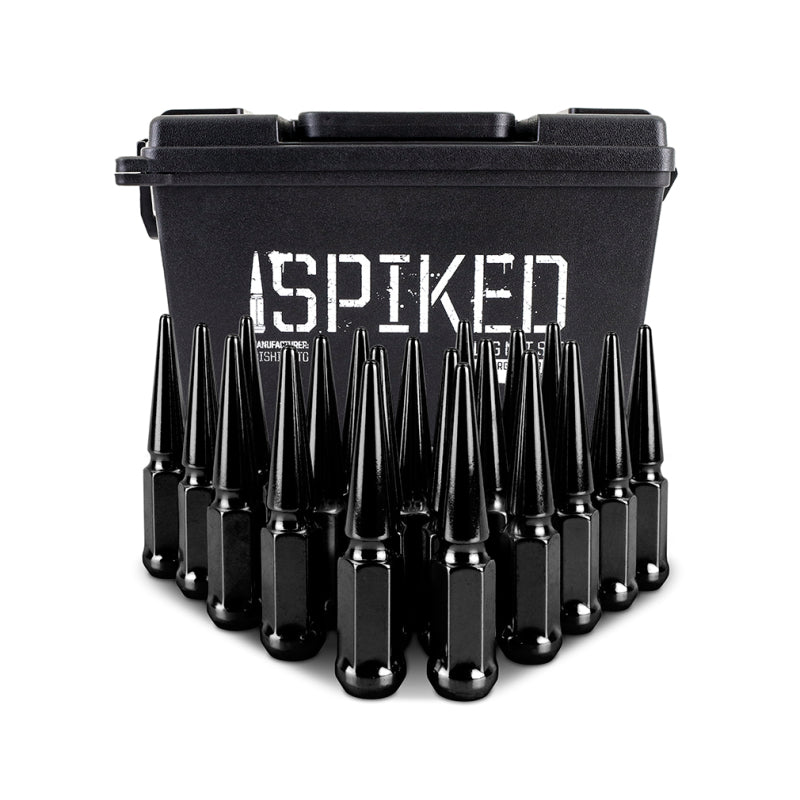 Mishimoto Steel Spiked Lug Nuts M12x1.5 20pc Set - Black - MMLG-SP1215-20BK