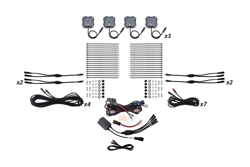 Diode Dynamics RGBW Rock Light Installer Kit w/Controller (12-pack) - DD7748C